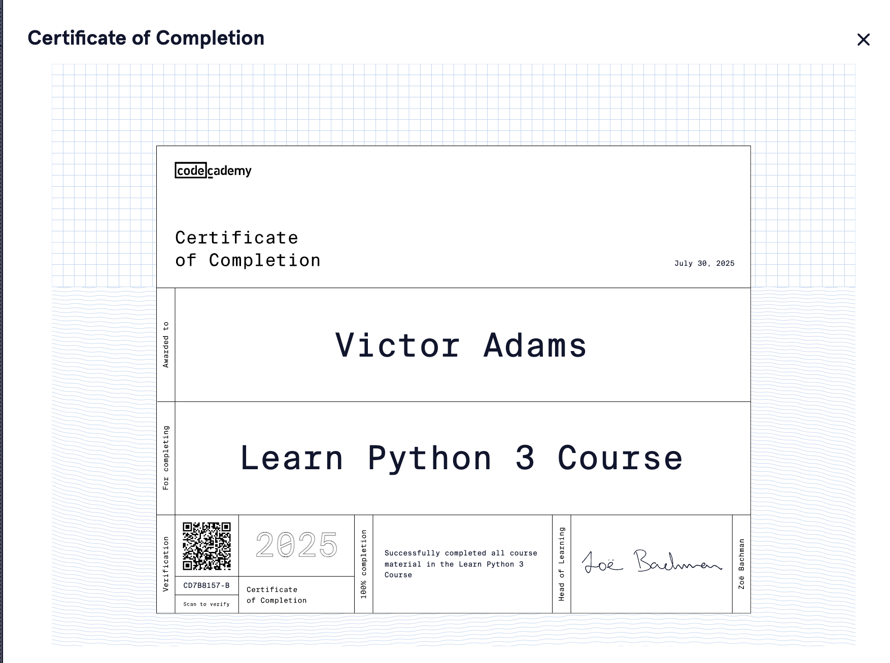 Python Certificate